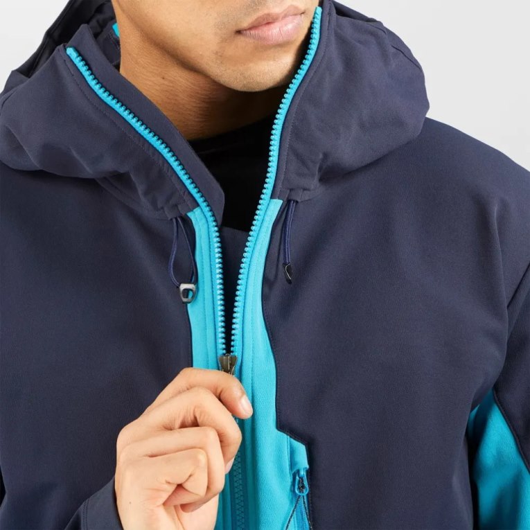 Casaco Salomon Outpeak Softshell Full Zip Masculino Azul Marinho Turquesa | PT M25917